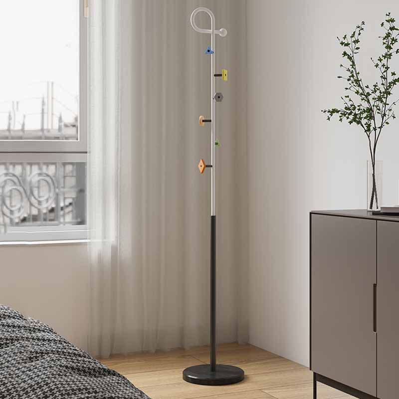 maozi Hall Bedroom Clothes Entrance Coat Rack Floor Hats Metal Hanger Foot Coat Rack Jackets Furniture (Color : Argento, Size : Light Grey)