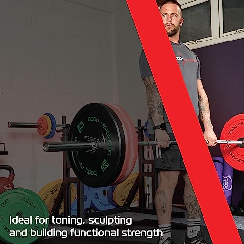 Body Revolution Olympic Bumper Plates - 5kg Weight Plates Set - Rubber Coated 25mm / 2 Inch Olympic Weight Plates Pairs for Barbell Weights - Str