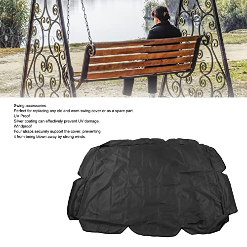 Outdoor Swing Canopy Replacement, 210D Silver Coated Oxford Fabric Swing Chair Canopy<br />Suitable for Outdoor Garden Patio. (Black)