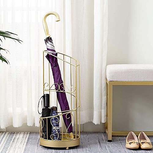 OMOONS Metal Iron Umbrella Stand, Modern Rustproof Umbrella Holder Rack for Long and Short Umbrella, Walking Stick and Cane, Decoration Collocati