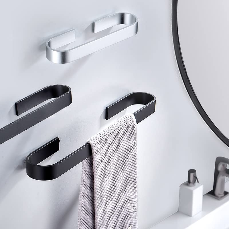 MIAOHY Towel Rail Rack Towel Holder Bathroom Towels Rack Hanger No drilling Towel Rack Bar Towel Rail (Color : Argento, Size : 25 * 7 * 3cm)