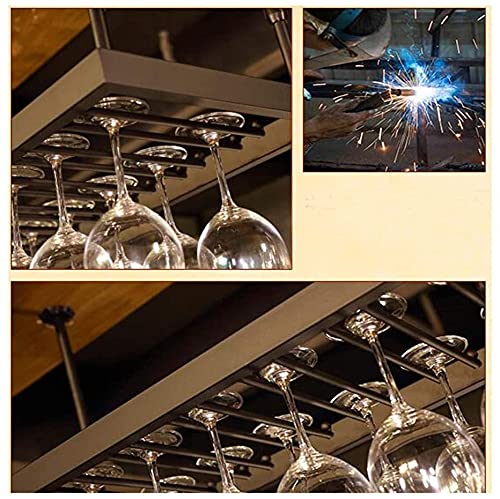 SUCHETA Hanging Wine Rack with Glass Holder and Shelf, Hanging bar Wine Rack, European Wine Glass Holder,Modern Minimalist Creative Wine Glass Ho