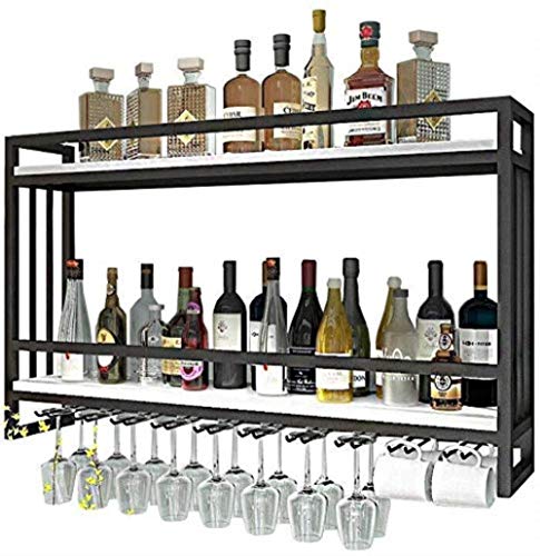 NEOCHY Wine Rack Modern Wall-Mounted Goblet Hanging Floating Wine Bottle Display Stand Home Kitchen Decoration Retro