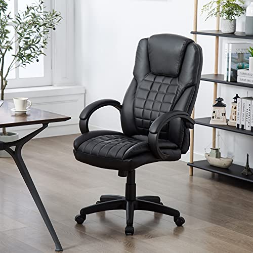 IntimaTe WM Heart Executive Office Chair,High Back Leather Chair,Ergonomic Design,Black
