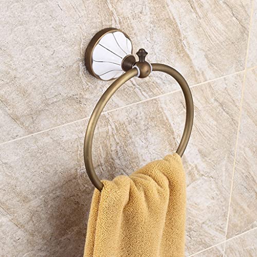 HIGOH Towel Racks,Towel Holder Bath Towel Holder, Bathroom Hand Towel, Antique Retro European Green Bronze Towel, Wall Mounted Hanging Rack for T