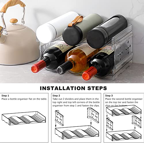 FYting Bottle Drying Rack Bottle Storage,Wine Racks Free Standing,Water Bottle Organiser,Transparent Can Holder for Sippy Cup Bubble Tea Straw Bo