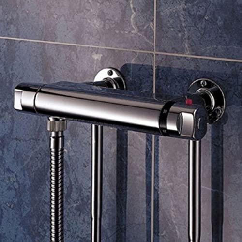 ENKI P10 Backplate Wall Elbows Exposed Pipes Thermostatic Bar Mixer Shower Valve, Shower Fixing Kit, Surface Mounted Pipework Fittings