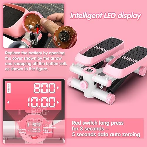 Steppers exercisePortableStair Stepper、Mini Stepper with Resistance Bands Mini Stepper with 330LBS Loading Capacityworkout Hydraulic Stepper Home