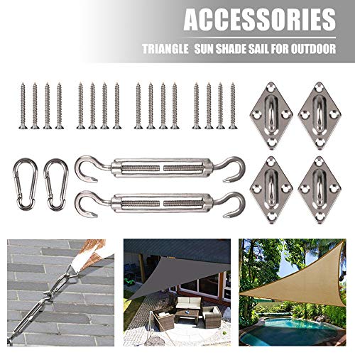 HEYOMART Heavy Duty Sun Shade Sail Fixing Kit for Garden Triangle and Square, Rectangle - 24 Pcs 304 Stainless Steel Sun Shade Sail Fixing Hardwa