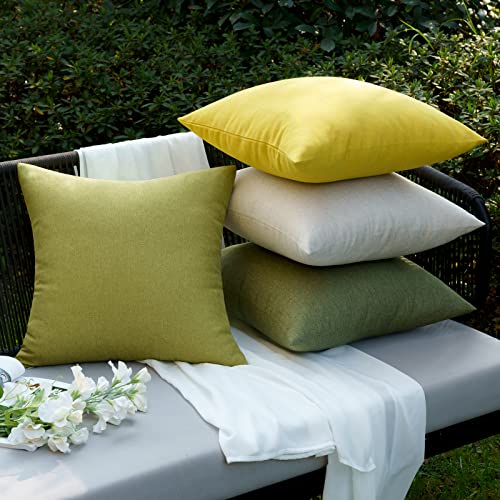 EMEMA Outdoor Cushion Covers Waterproof Decorative 12 x 20 Inch Throw Pillow Covers for Furniture Patio Couch Garden Green Sofa Bed Linen Balcony