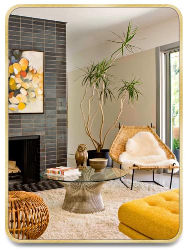 MYlovelylands 10x13 inch Gold Small Arched Mirror for Bathroom Vanity Mirror or Wall Decor Arch Mirror Brushed Metal Frame Wall Mounted Mirror fo