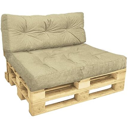 VOUNOT Euro Pallet Cushions Set for Outdoor or Indoor, Waterproof, Grey or Beige