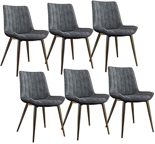 Modern Kitchen Dining Room Chairs PU Leather Dining Chairs Set Of 6 Corner Chairs Seat And Backrests With Metal Legs Vintage Kitchen Counter Chai