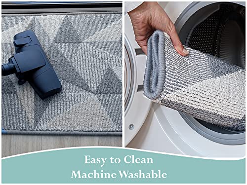 QUOKKADOO Door Mat Indoor Non-slip, Washable, Dirt-Trapper 50 x 80 cm Grey, Front Door Back Door, Super Absorbent