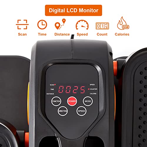 Goyappin Under Desk Elliptical Machine, Fully Assembled Ellipse Leg Exerciser Machine, Mini Elliptical Machines Auto & Manual Mode, Arm & Leg Exe