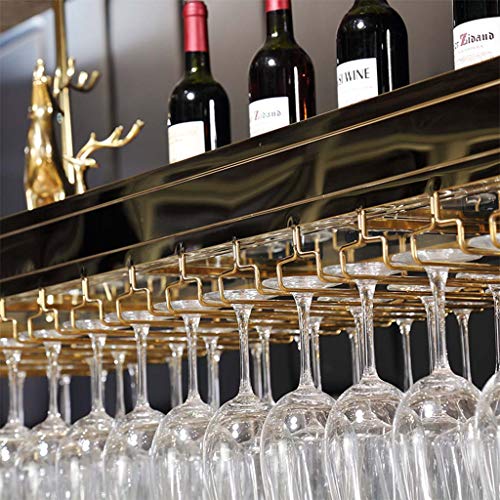 SUCHETA Wine Rack European Wine Glass Rack Adjustable Hanging Wine Bottle Holder Double Storage Stainless Steel Wine Holder Stemware Holder With