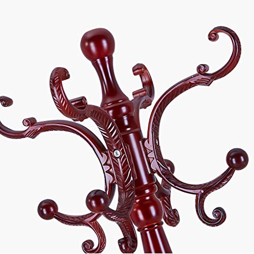 KRHINO Clothes rack and hat rack Coat rack solid wood floor-standing hangers bedroom coat rack home hanging bag rack Suitable for living room