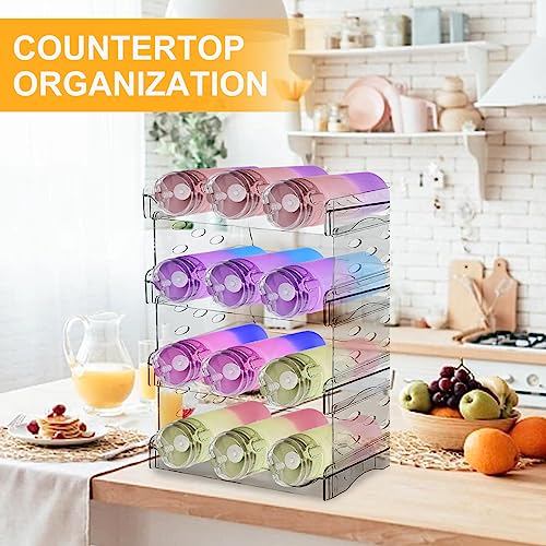 Longzhuo Stackable Water Bottle Storage, Shatterproof Water Bottle Organiser for Cabinet, Water Bottle Holder Wine Rack for Kitchen Countertop St