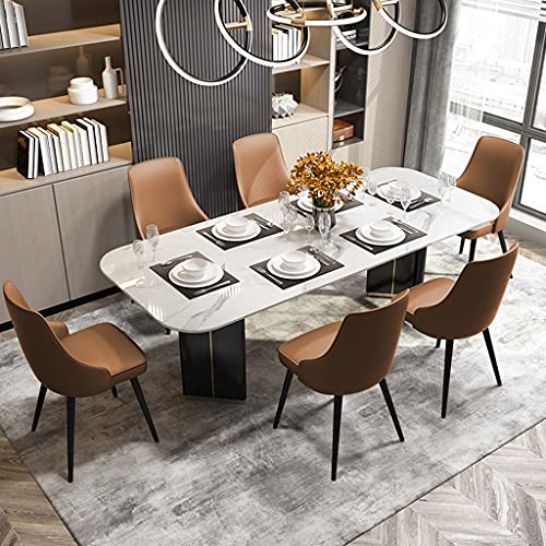 Kitchen Dining Room Furniture Chairs Dining Chairs Set Of 6 Living Room Side Chairs Water Proof PU Leather Kitchen Chairs with Metal Legs Kitchen