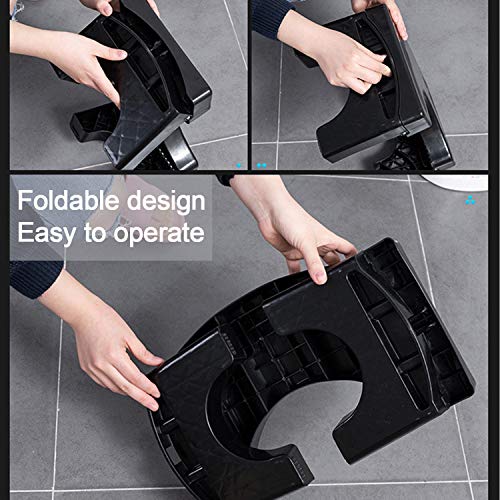 DHYLRICHER Toilet Stool, Foldable Toilet Potty Step Stool for Adults and Kids, Splicable Poop Stool, Splicable Poop Stool (Black)