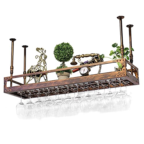 EYLINK Wine Racks,Wine Bottle Glass Racks Modern Ceiling-Type Wine Holder,Grid Metal Frame,Wall Mounted Wine Bottle Holder Hanging Wine Glass Rac