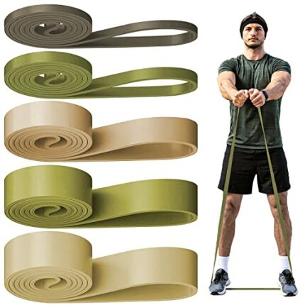 POTOK Pull Up Assistance Bands, 5Pcs Exercise Bands, Workout Bands for Muscle Training, Physical Therapy, and Leg Strengthening, Resistance Bands