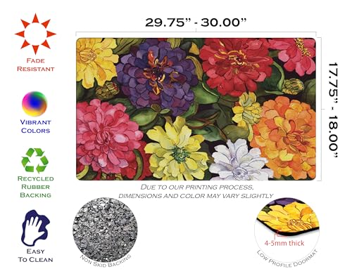 Toland Home Garden 800030 Zippy Zinnias 18 x 30 Inch Decorative, Standard