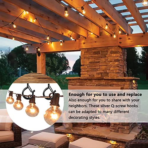 OSELEE Q-Hanger Screw Hooks Outdoor, Wall Mount Ceiling Hook, Safety Buckle Design, Used for Hanging Basket Planters, Wind Chimes, Key, String Li