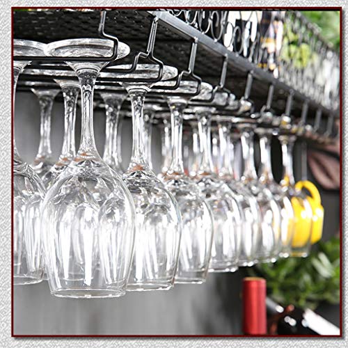 PIBM Stylish Simplicity Wine Shelf European Wrought Iron Hanging Wine Rack, Creative Wall Hanging Wine Rack, Bronze , 120CM