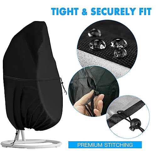 Egg Chair Cover Waterproof Heavy Duty,Patio Hanging Egg Chair Cover 210d Oxford Heavy Duty Egg Chair Covers, For Swing Chairs,(190 X 115cm)