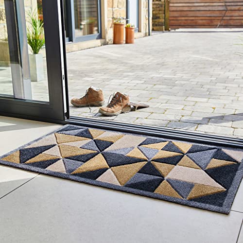 JVL SOLEMATE Hand Carved Trimetric Door Mat, 57 X 100 cm