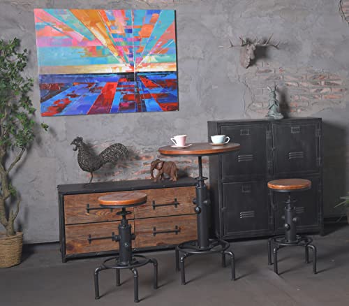 FUBIRUO Industrial Tall Bistro Table 32.3-36.2",Adjustable Swivel Pub Table, Kitchen Dining Coffee Bistro Table Metal Hydrant Stylish Design Tabl