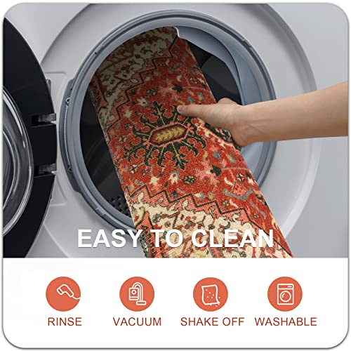 Collive Washable Indoor Door mat, Non Slip Retro Entryway Rug 20" x 32" Doormat Quick Absorbent Entrance Rug Distressed Front Door Mat, Welcome M