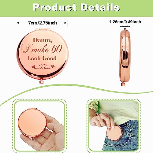 Engraved Inspirational Words Compact Folding Pocket Mirror Gifts for Mum/Grandmother Mothers Day Mum 60th Birthday Gift Ideas