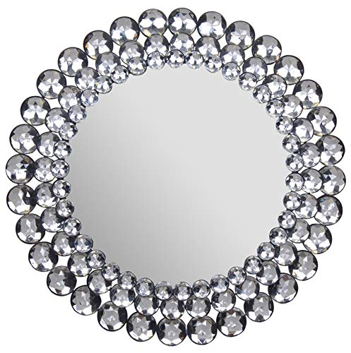 Patton Wall Decor Everly Hart Collection Round Jeweled Mirror, 17" x 17"