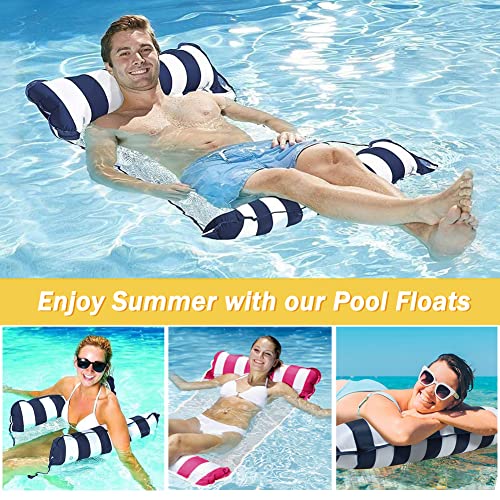Govfrey 2 Pack Pool Inflatable Water Hammock,Pool Float for Swimming Hammock, Lilo Pool Inflatables Multi Purpose Pool Hammock Floating Beach Mat