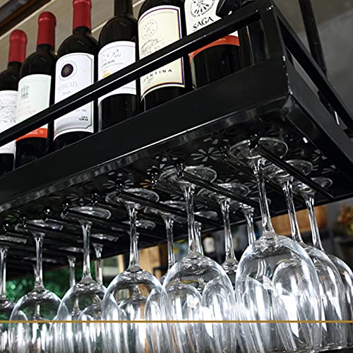 KEppd Wine Rack Wall Mounted - Creative Hanging Upside Down Cup Holder Hanging Wine Glass Rack Stemware Rack Wine Rack Home Multi-Function Rack S