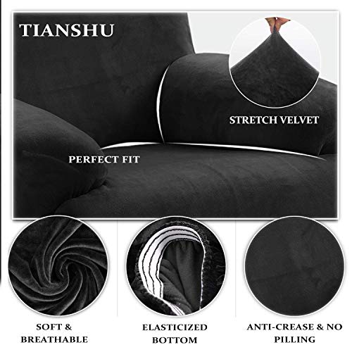 TIANSHU Fleece Recliner Covers,Velvet Plush Recliner Chair Slipcovers Modern Velvet Plush Recliner Slipcover Furniture Protector Cover Sofa Slipc