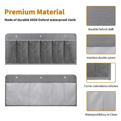 RVZONE RV Shoe Pockets 6 Large Pockets Heavy Hanging Bedside Storage Organizer with Sturdy Hooks Storage Pockets Hangs on bed for Shoes Toys and