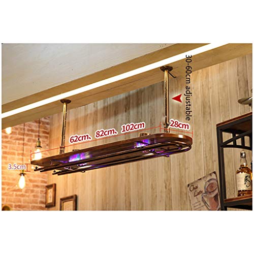 Ceiling Wine Rack Simple Style Multi-Function Display Household Inverted Goblet Wine Rack Restaurant Kitchen Bar Floating Wine Rack (Bronze 100 *