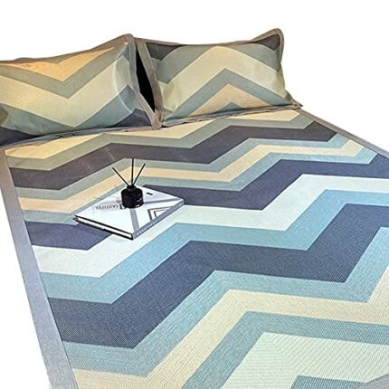 JAHH Summer Breathable Mattress Ice Silk Mattress Summer Sleeping Cool Mat 3PCS Set Pillowcase Mattress Foldable Soft&washable