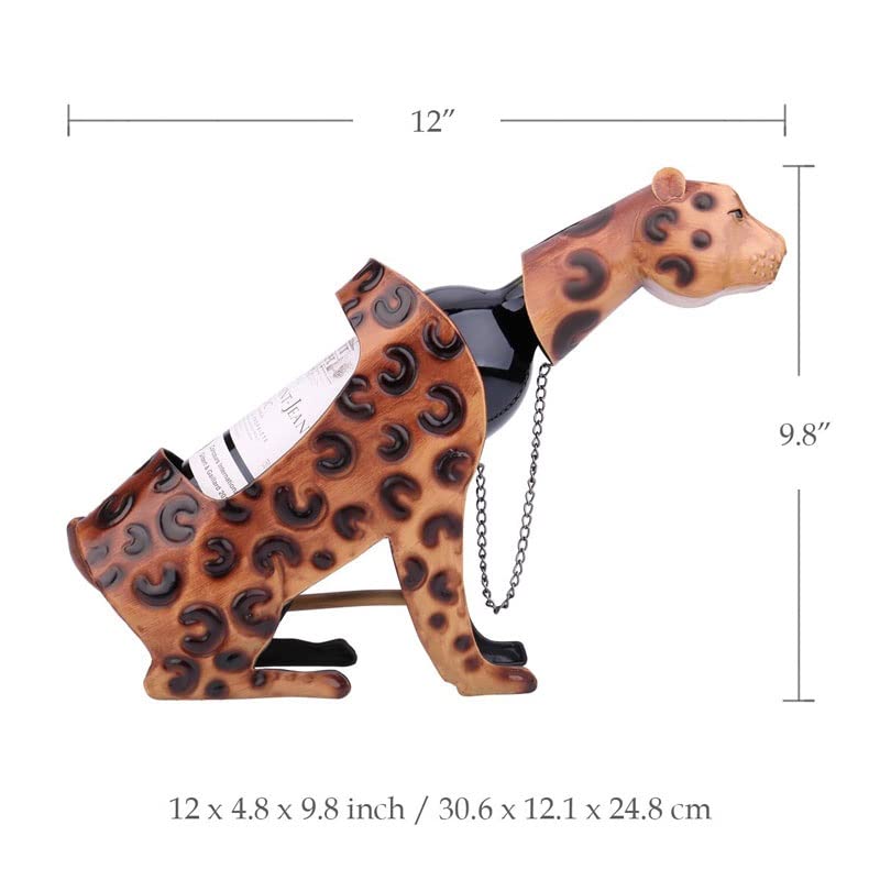 TFIIEXFL Leopard Wine Holder Metal Animal Wine Rack Sculpture Bar Wine Bottle Stand Practical Interior Home Decoration Crafts