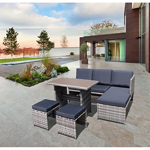 CZDYUF Outdoor PE Rattan Sofa Set Of 5 Outdoor 3-seater Sofa Design