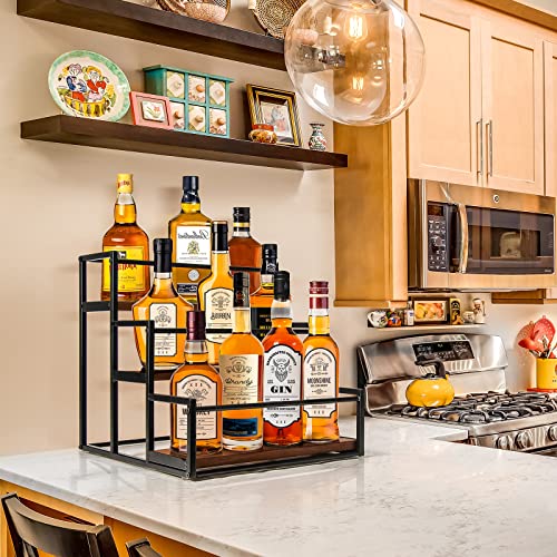 THYGIFTREE Coffee Syrup Rack Organizer Syrup Bottle Holder Stand for Coffee Bar 3-Tier 12 Bottles Storage Shelves for Syrup, Wine, Dressing for K