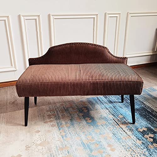 Luxurious End Of Bed Bench With Backrest,Velvet Upholstered Bedroom Bench Dining Bench,Modern Ottoman Bench Seat Entryway Bench Furniture Decor-W