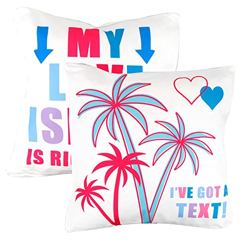 Gardenwize - Pack of 2 Outdoor Scatter Cushions, Garden Furniture Cushions - Covers & Pillows (Gold Palm)