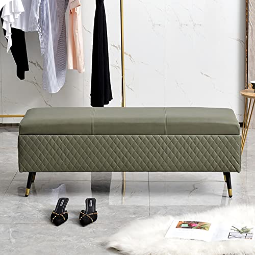 Storage Ottoman Bench for Bedroom, Premium Storage Bench End of Bed Upholstered Bench, Modern Bedroom Bench Entryway Bench Ottoman, for Bedroom,