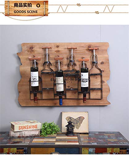 EYLINK Wine Racks,Wine Rack Wall Bracket Metal 6 Bottles | Loft Wall Shelf Rack Wall Rack | Wine Bottle Rack | Cube Wine Cabinet Retro Industrial