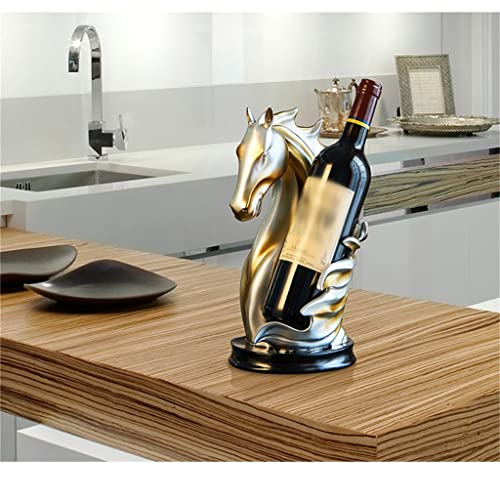 LIUZH Decor Horse Sculpture Wine Bottle Racks Cabinet Decorative Display Stand Holder Wine Shelves Wine Bottles Organizers