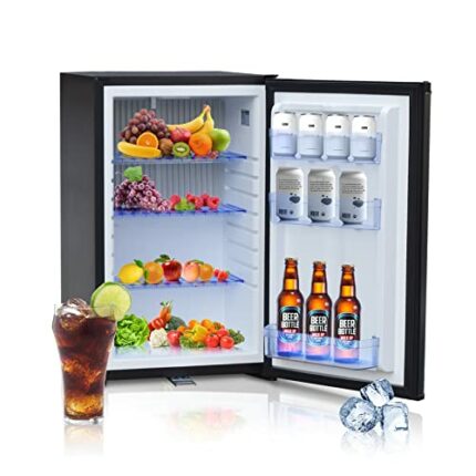 Techomey 12V Fridge for Campervan, 50L Camping Fridge 12v 240v with Lock, Caravan Fridge, Campervan Fridge for Camping, Driving, Traveling, Motor